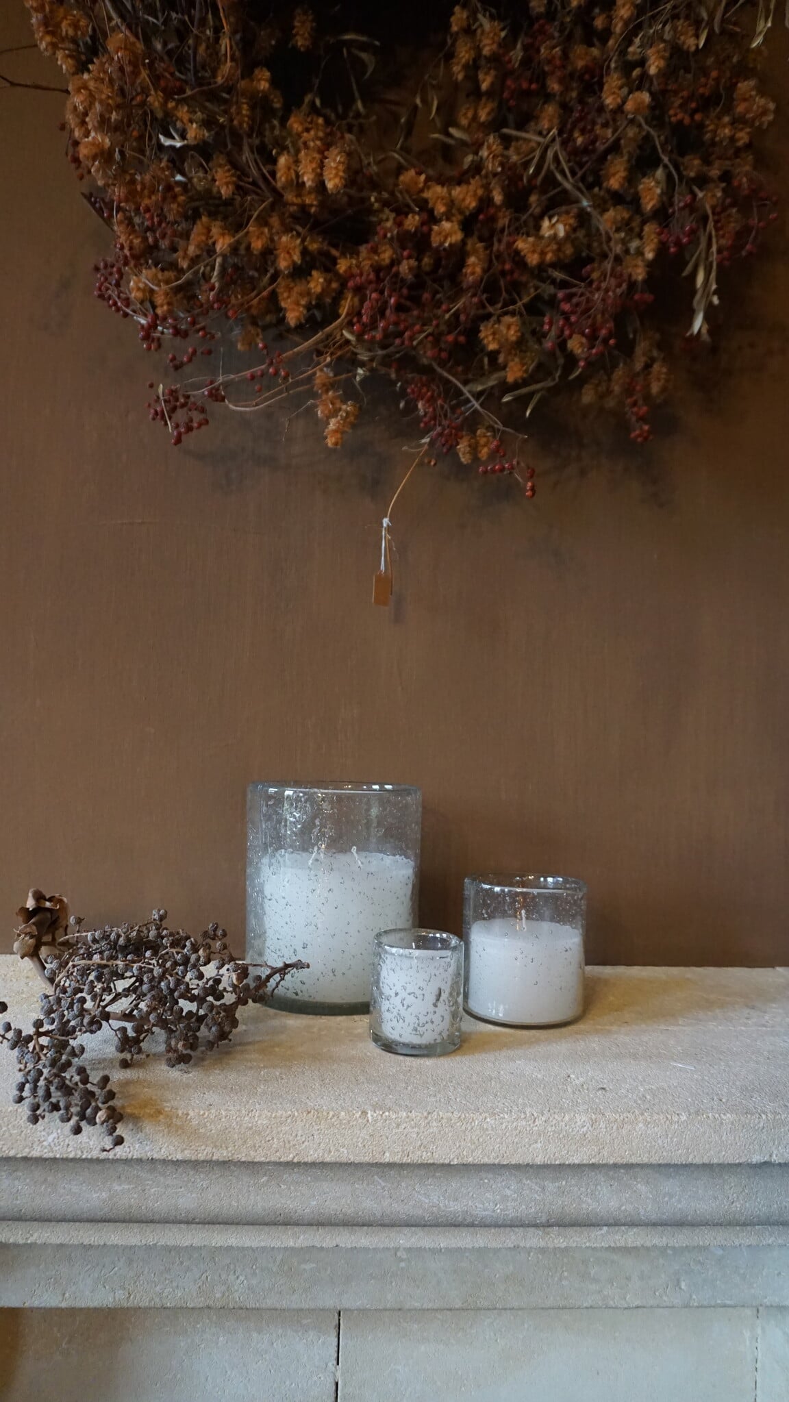 Rene Houtman Windlicht Met Kaars Cilinder Glas Bubbels Helder - 3 Maten