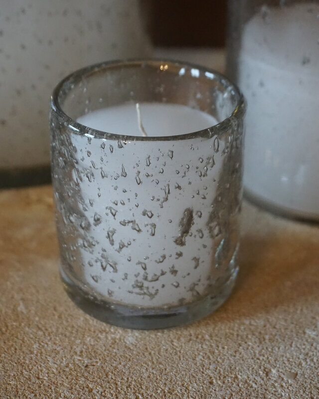 Rene Houtman Windlicht Met Kaars Cilinder Glas Bubbels Helder - 3 Maten
