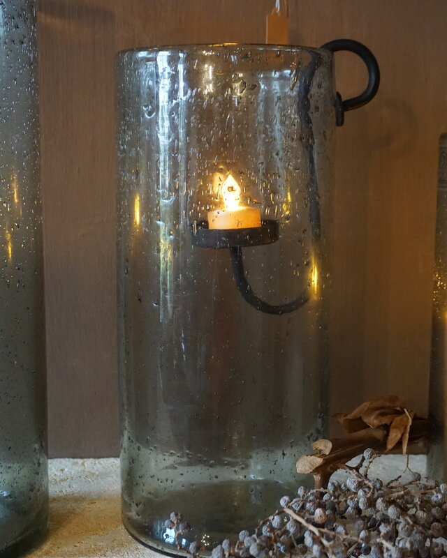 Rene Houtman Windlicht Cilinder Glas Bubbels Helder - 4 Maten