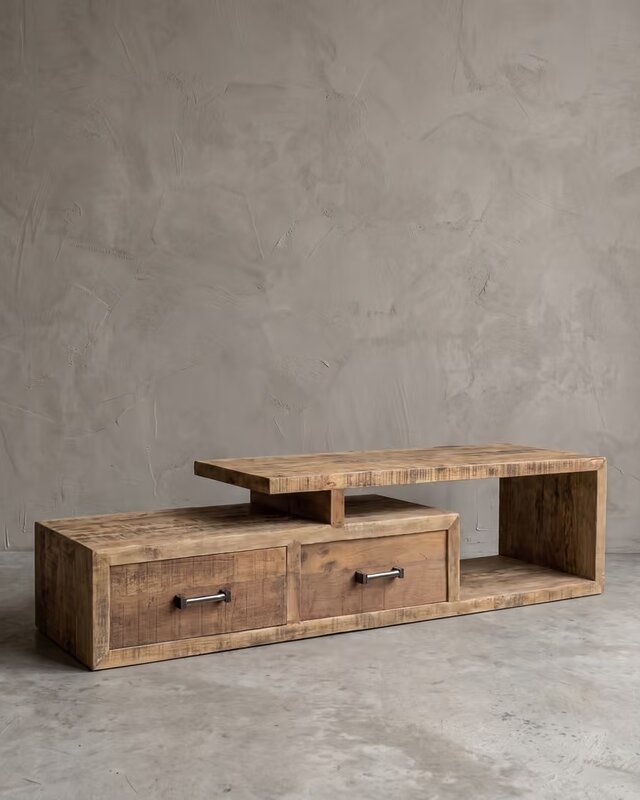 Rene Houtman Tv-Meubel Nero Balok 2 Lades B175 x D40 x H45 Cm