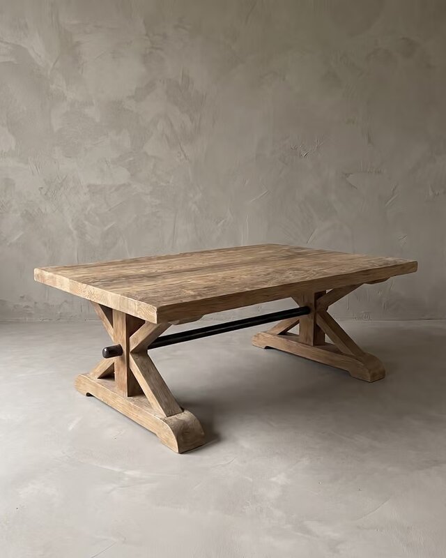 Rene Houtman Salontafel Balok Kloosterpoot Blok Hardhout - B130 x D85 x H45 Cm