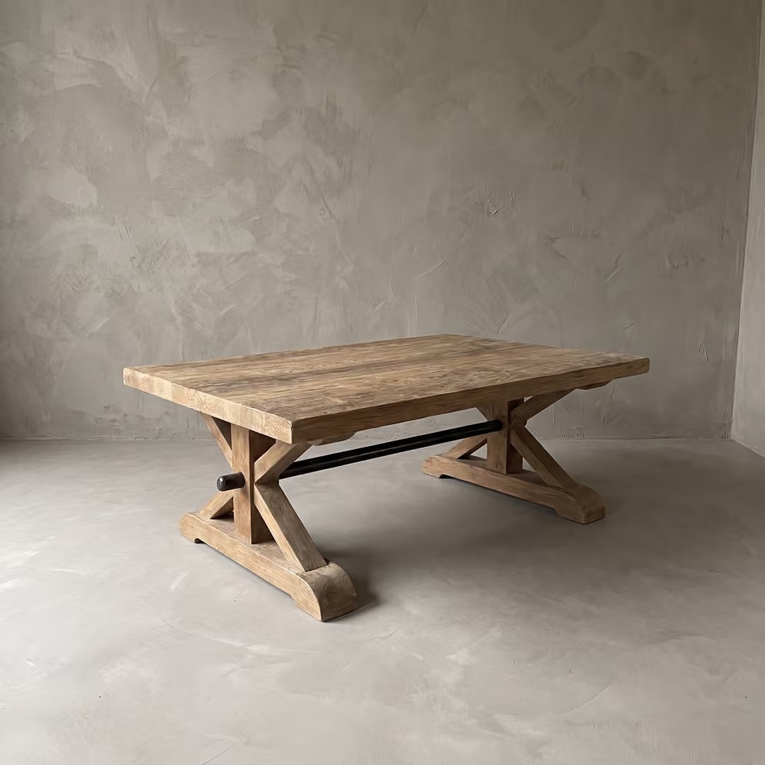 Rene Houtman Salontafel Balok Kloosterpoot Blok Hardhout - B130 x D85 x H45 Cm