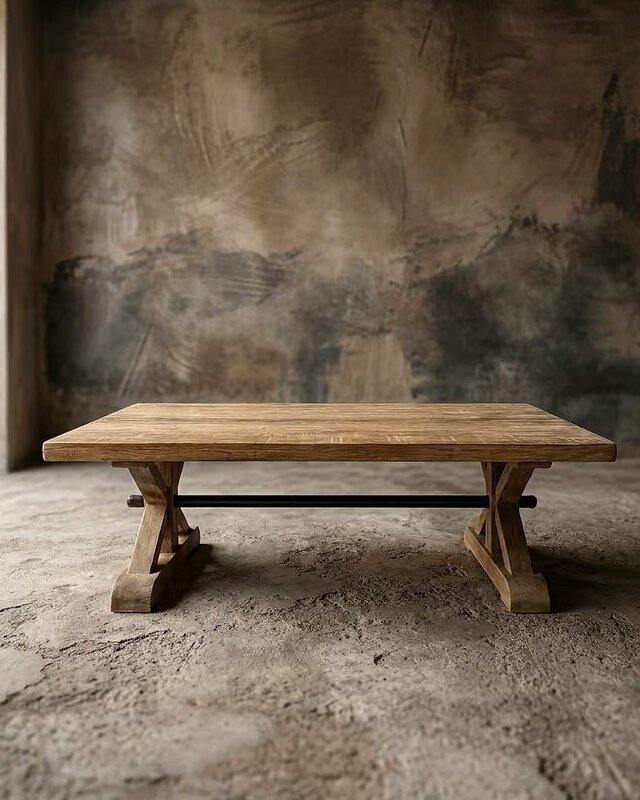 Rene Houtman Salontafel Balok Kloosterpoot Blok Hardhout - B130 x D85 x H45 Cm