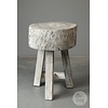 Bijzettafel Authentiek Hakblok | India | H56xB40xD40 cm
