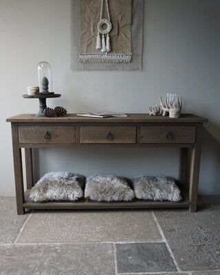 Rene Houtman Sidetable | Oud Hout | 3 Lades | H90,5 x B175 x D45 cm
