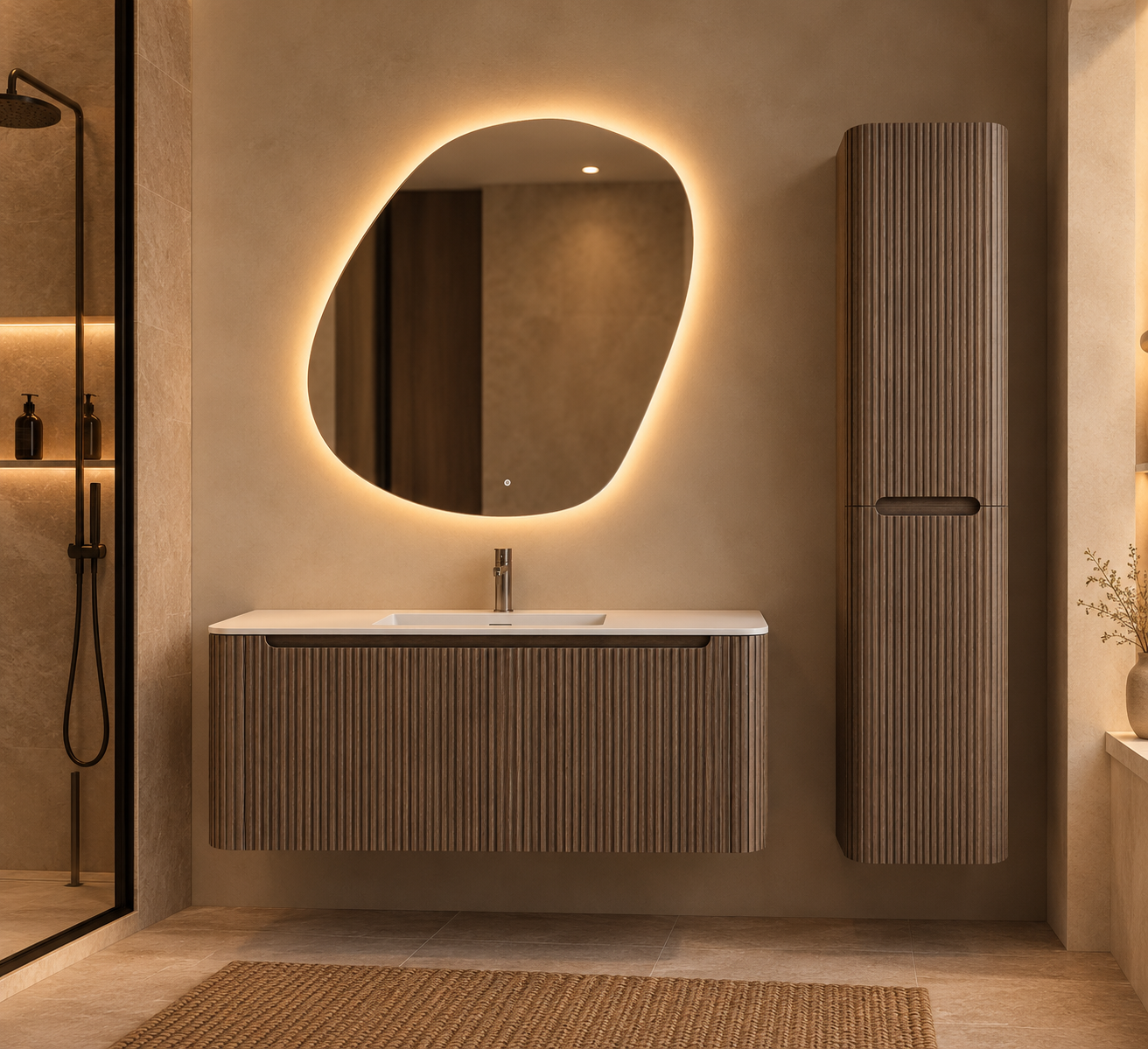 Rene Houtman Badkamerkast Sulora | Bruin Eiken | 160x40x35 cm