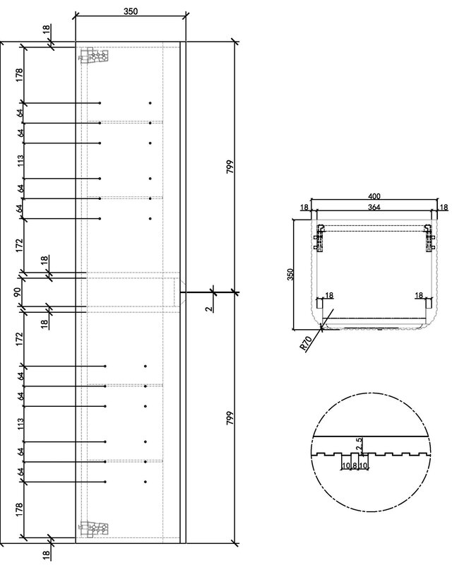 Rene Houtman Badkamerkast Sulora | Bruin Eiken | 160x40x35 cm