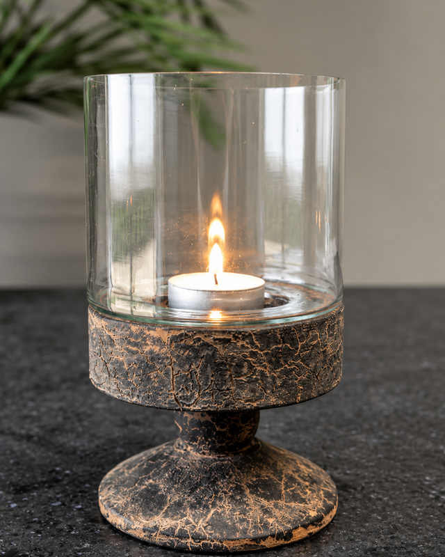 Rene Houtman Glazen Windlicht Uden | H17 x D10 cm