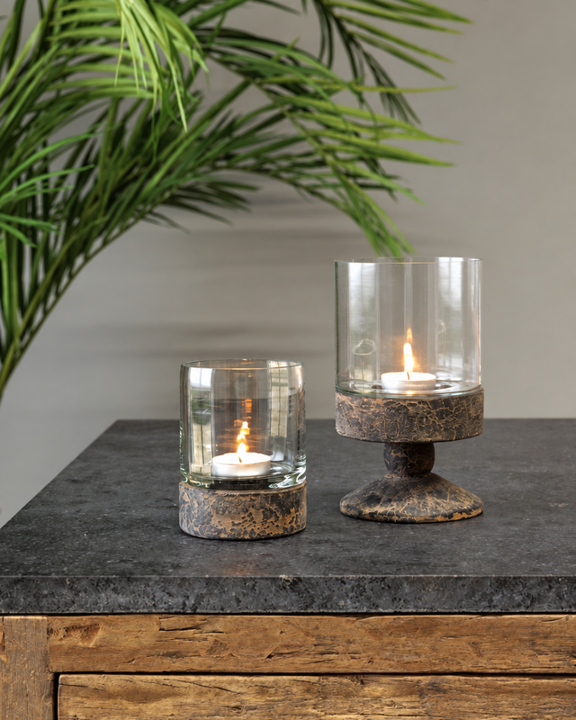Rene Houtman Glazen Windlicht Uden | H17 x D10 cm