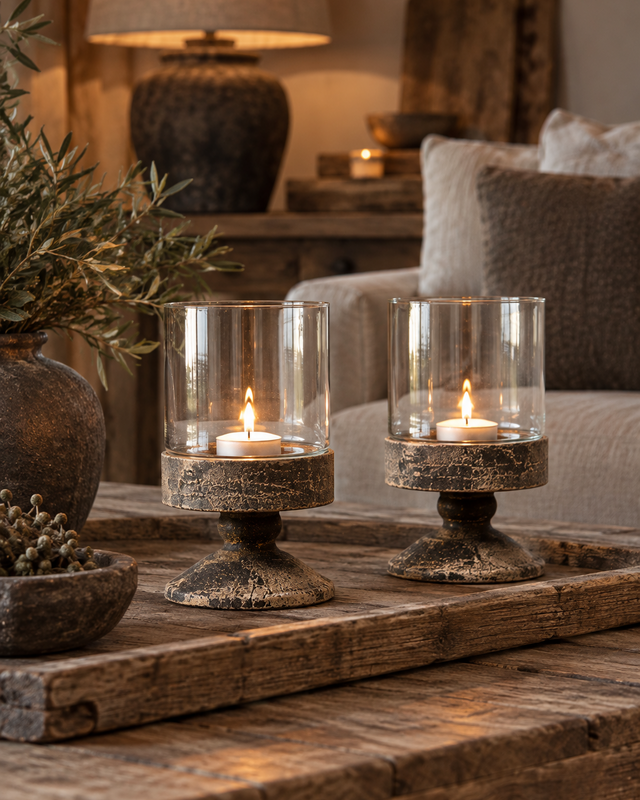 Rene Houtman Glazen Windlicht Uden | H17 x D10 cm