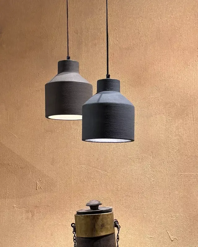 Hoffz Hanglamp Gauri – Dusty Grey – H 18 x Ø 18 cm
