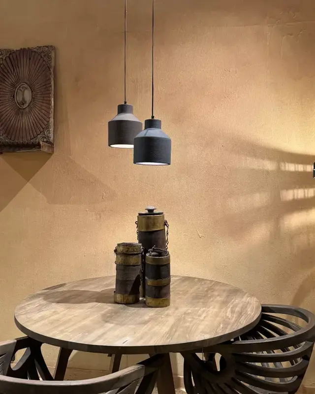 Hoffz Hanglamp Gauri – Dusty Grey – H 18 x Ø 18 cm