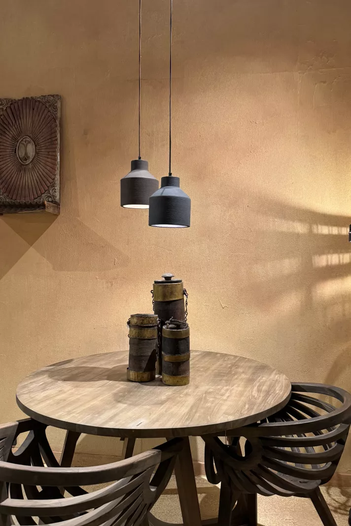 Hoffz Hanglamp Gauri – Dusty Grey – H 18 x Ø 18 cm