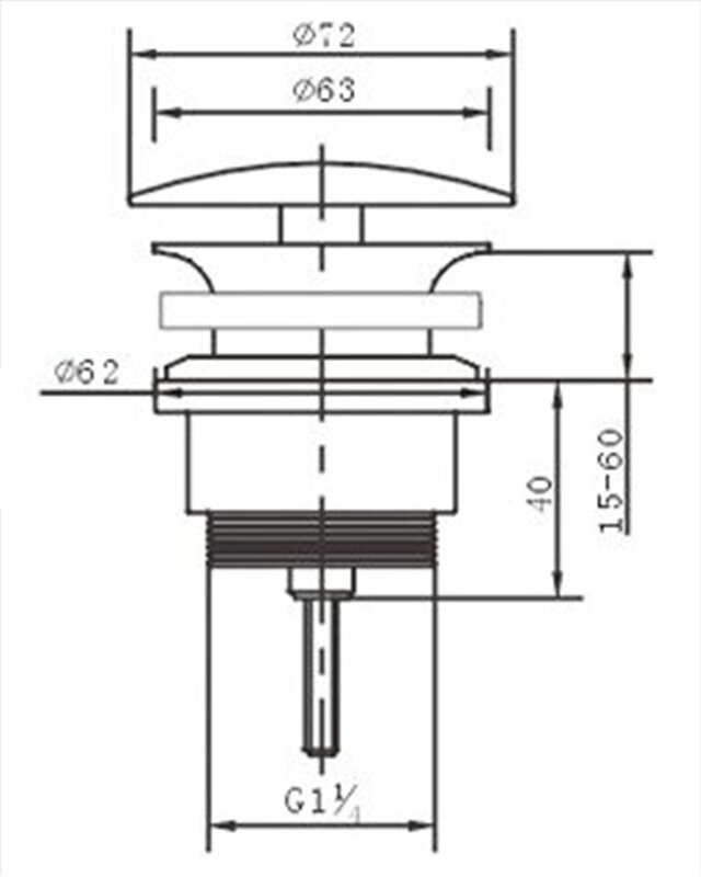 Forzalaqua Open Afvoerplug | Zwart Gepoedercoat | 5/4"