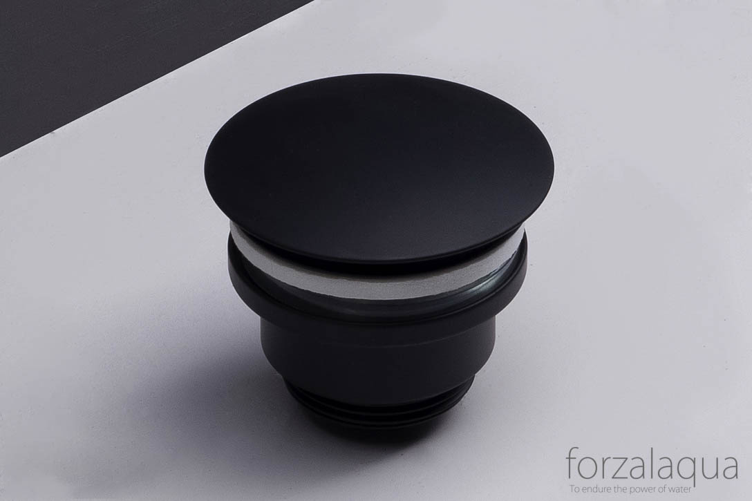 Forzalaqua Open Afvoerplug | Zwart Gepoedercoat | 5/4"