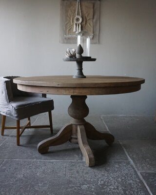 Rene Houtman Houten Eettafel | Rond | Lichtbruin | D130 cm