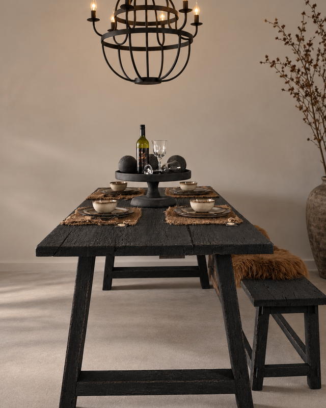 Rene Houtman Kloostertafel Rough Black | A-Poot | Meerdere Maten!