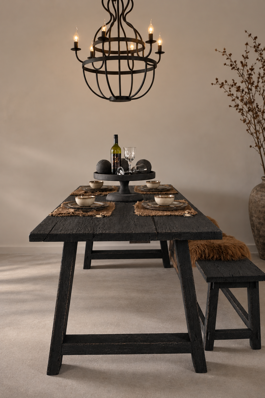 Rene Houtman Kloostertafel Rough Black | A-Poot | Meerdere Maten!