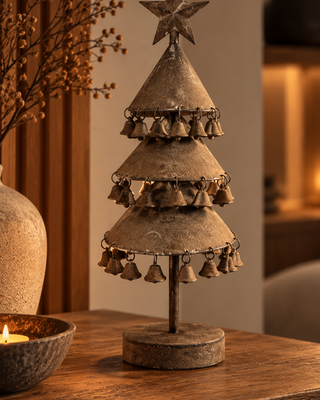 Rene Houtman Kerstboom met Belletjes – Roest – H40 x B16 x D16 cm