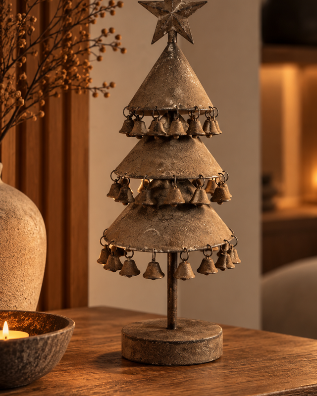 Rene Houtman Kerstboom met Belletjes – Roest – H40 x B16 x D16 cm