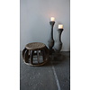 Oud Chinees Rattan Krukje – Rond – Uniek – Ø 39 x H 26 cm