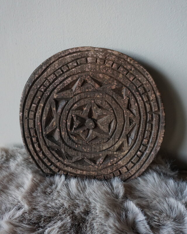 Rene Houtman Houten Mandala Onderzetter / Schaal – Rond – Ø 19,5 x H 2 cm
