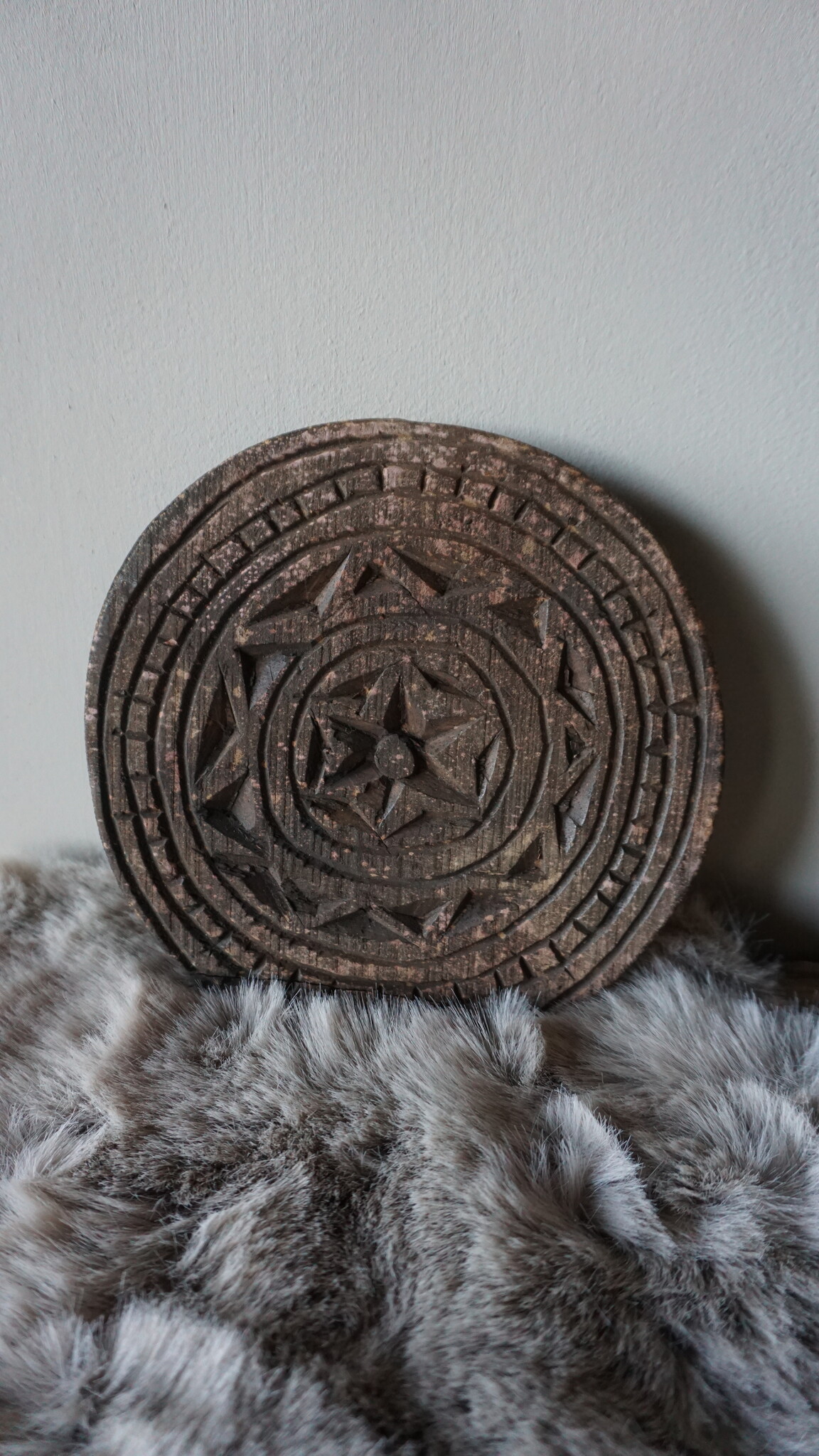 Rene Houtman Houten Mandala Onderzetter / Schaal – Rond – Ø 19,5 x H 2 cm