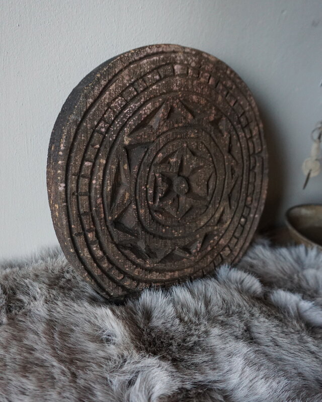 Rene Houtman Houten Mandala Onderzetter / Schaal – Rond – Ø 19,5 x H 2 cm