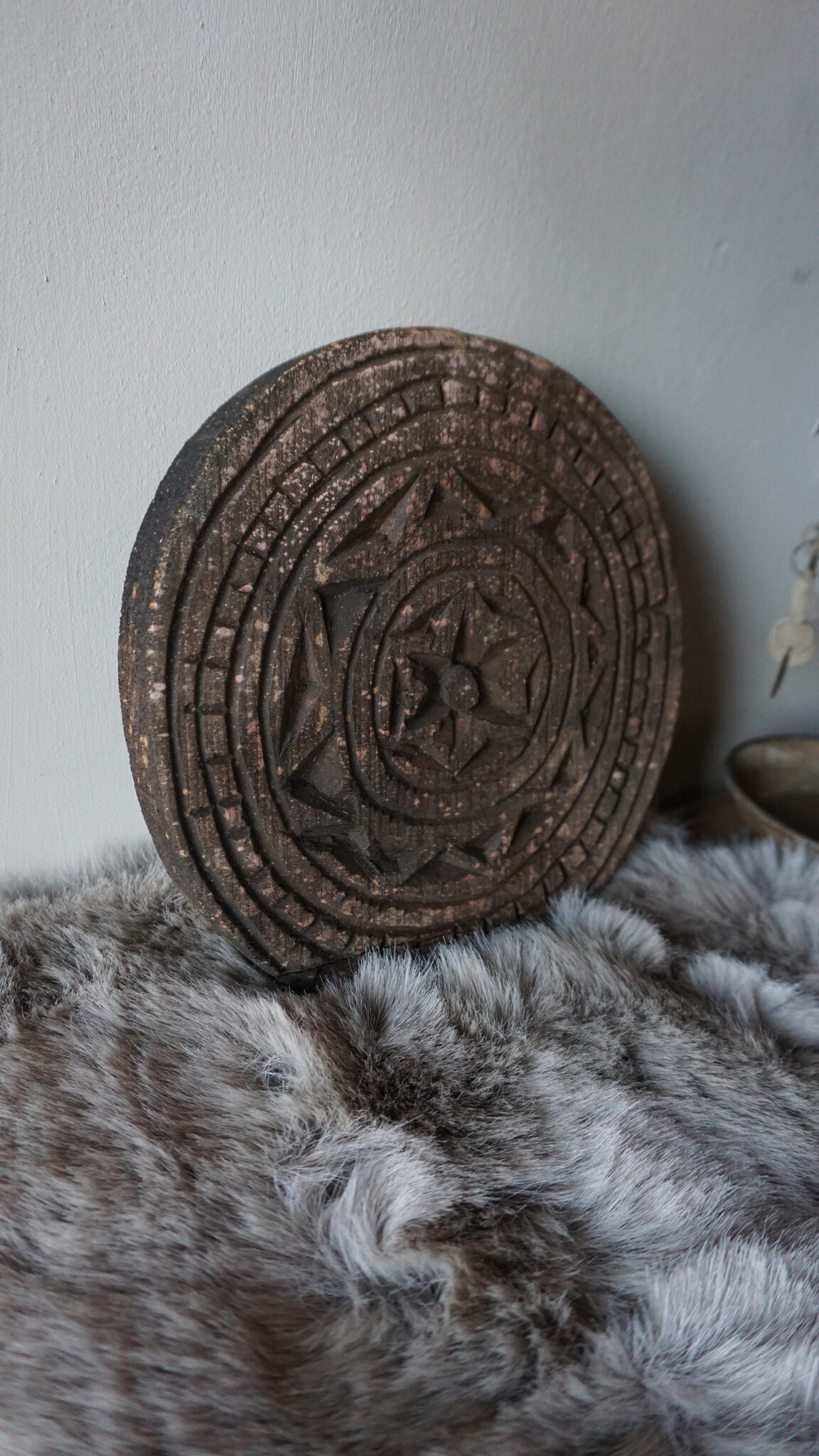 Rene Houtman Houten Mandala Onderzetter / Schaal – Rond – Ø 19,5 x H 2 cm