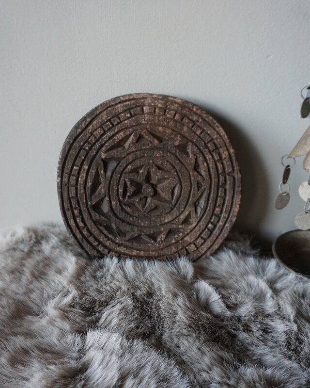 Rene Houtman Houten Mandala Onderzetter / Schaal – Rond – Ø 19,5 x H 2 cm