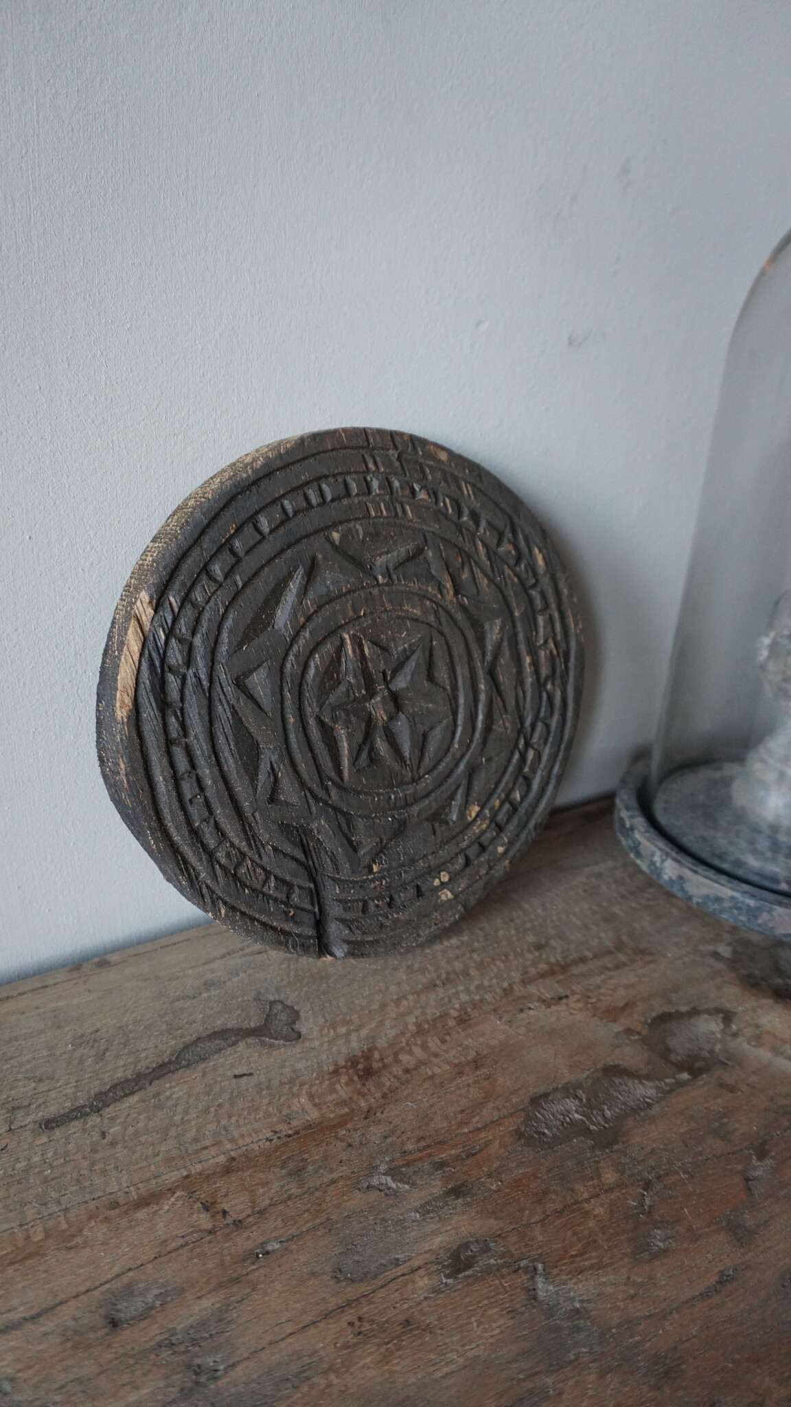Rene Houtman Houten Mandala Onderzetter / Schaal – Rond – Ø19,5 x H2 cm