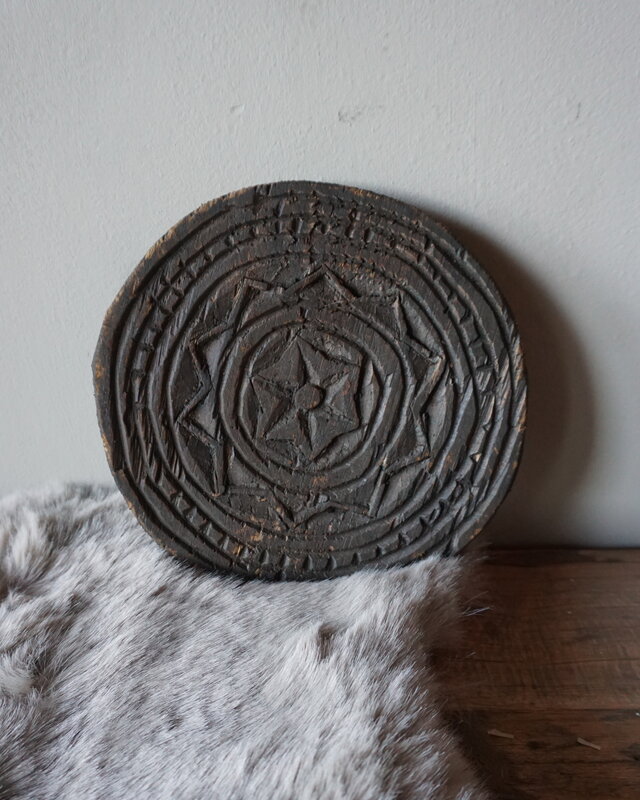 Rene Houtman Houten Mandala Onderzetter / Schaal – Donkerbruin – Ø19,5 x H2 cm