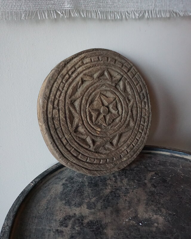 Rene Houtman Houten Mandala Onderzetter / Schaal – Naturel – Ø19,5 x H2 cm