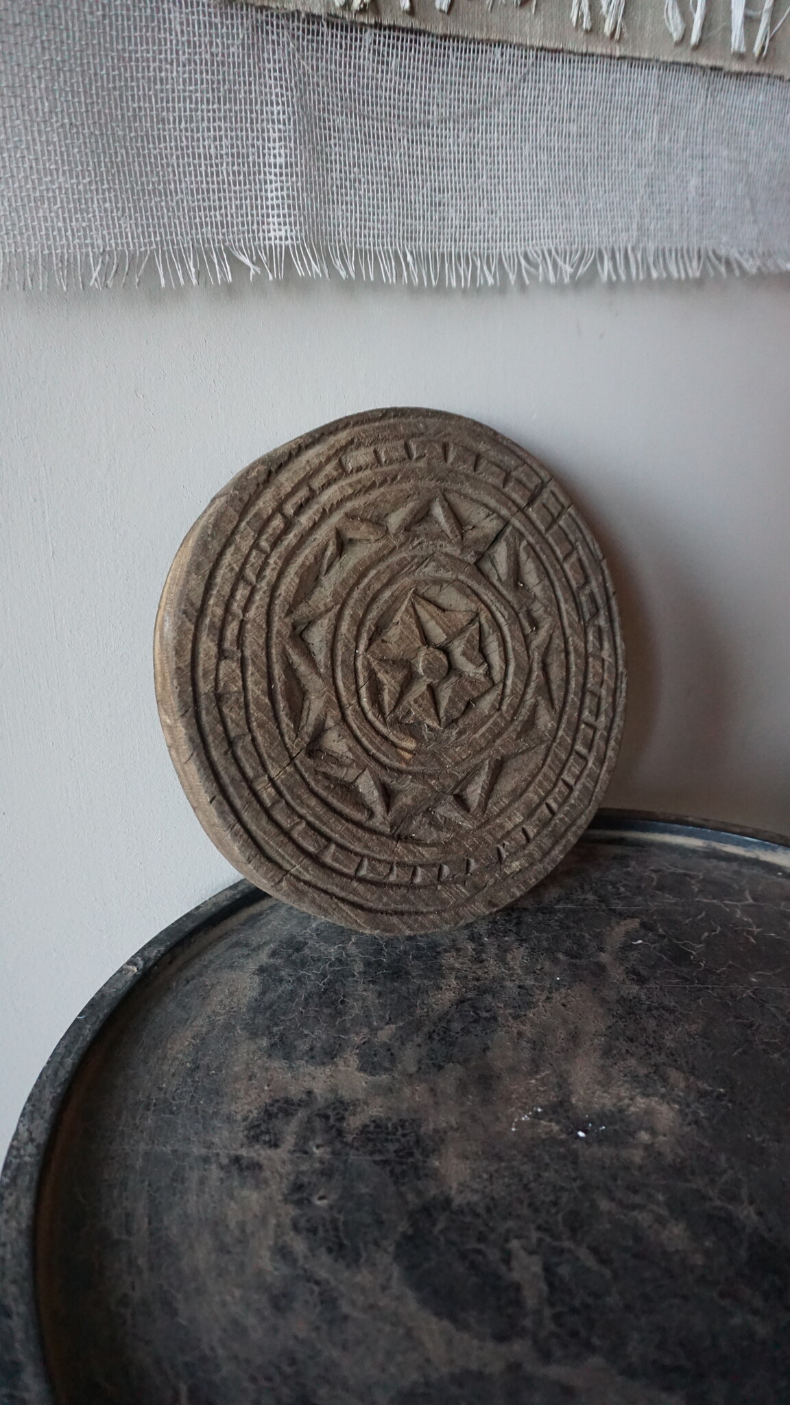 Rene Houtman Houten Mandala Onderzetter / Schaal – Naturel – Ø19,5 x H2 cm