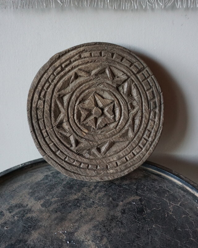 Rene Houtman Houten Mandala Onderzetter / Schaal – Naturel – Ø19,5 x H2 cm