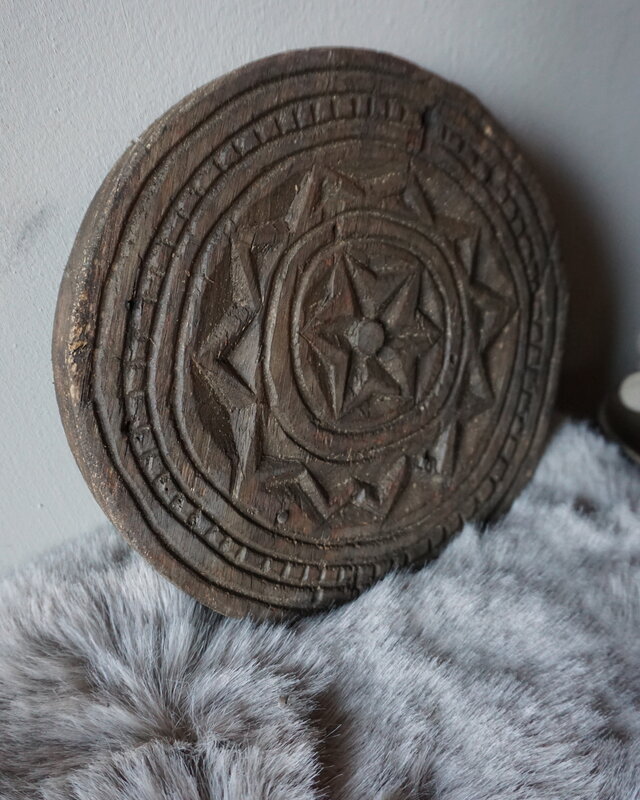 Rene Houtman Houten Mandala Onderzetter / Schaal – Donkerbruin – Ø19,5 x H2 cm