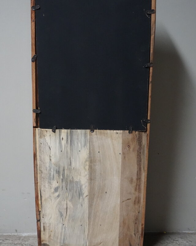 Rene Houtman Sleutelkast met Spiegel – Oud Hout – 75 x 30 x 10 cm (H x B x D)