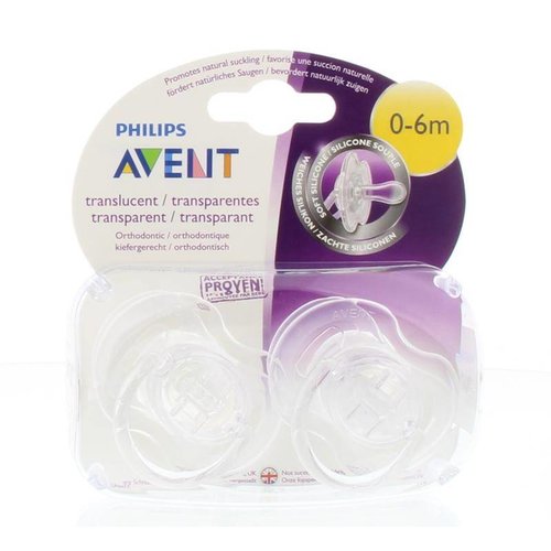 Avent Fopspeen 0-6M transparant BPA (2st)