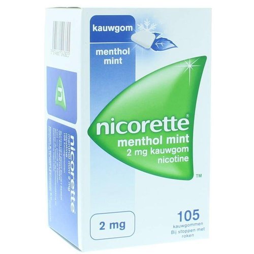 Nicorette Kauwgom 2 mg menthol mint (105st)