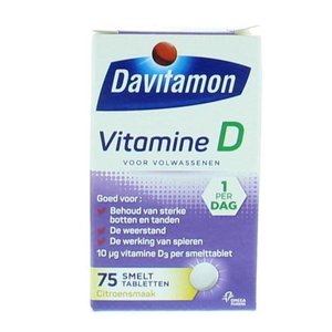 Vitamine D3 (Cholecalciferol) Volwassen smelttablet (75tb)