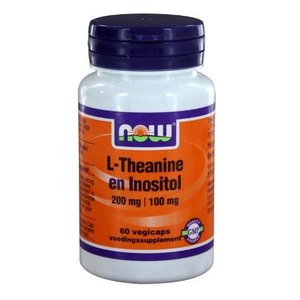 NOW L-Theanine 200 mg met Inositol 100 mg (60vc)