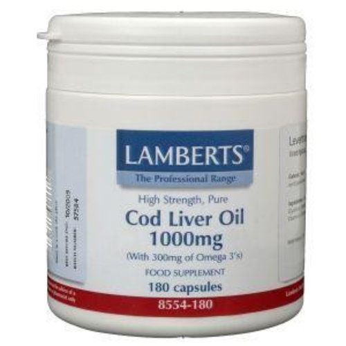 Lamberts Levertraan (cod liver oil) 1000 mg (180ca)