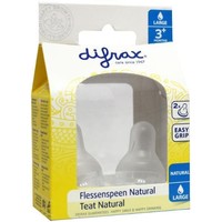 Difrax Flesspeen soft kers large natural (2st)