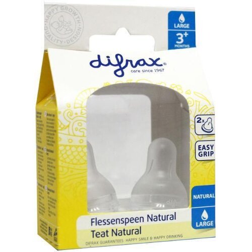 Difrax Flesspeen soft kers large natural (2st)