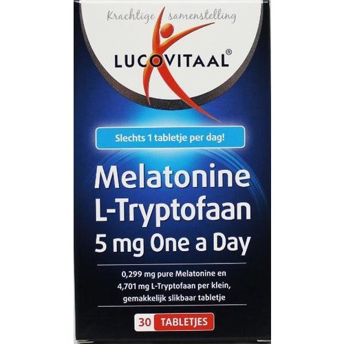 Lucovitaal Melatonine L-tryptofaan 5 mg (30tb)