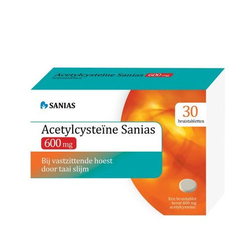 Sanias Acetyl cysteine 600 mg Bij Vastzittend Slijm (30brt)