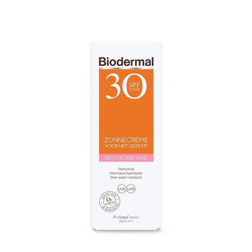 Biodermal Zonnecreme gezicht SPF30 gevoelige huid (50ml)