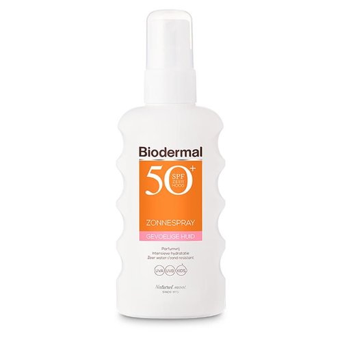 Biodermal Zonnespray SPF50+ gevoelige huid (175ml)