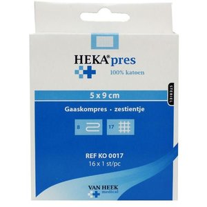 Heka Hydrofiel gaaskompres 5 x 9 (16st)