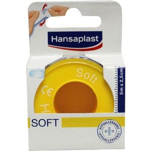 Hansaplast Hechtpleister soft 5 m x 2.5 cm (2.5x5m)